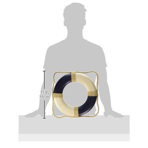 Hampton Nautical Decorative Antique Lifering, 10", Blue🦖 - Picture 5 of 5